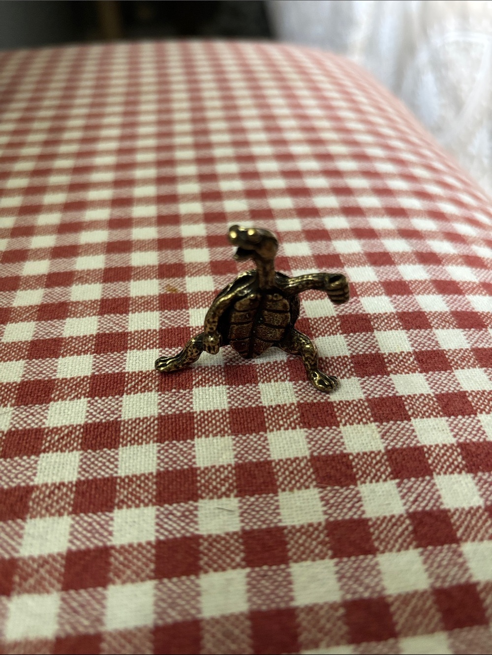 Small Brass Turtle Incense Holder- Antique Gold Tone